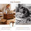 Table de chevet moderne en bois massif avec 2 tiroirs, entièrement assemblée-529750621