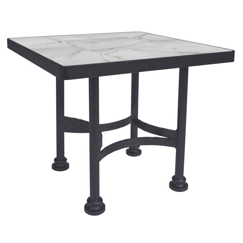 Classico Outdoor Square Side Table, Pallazo White, Graphite
