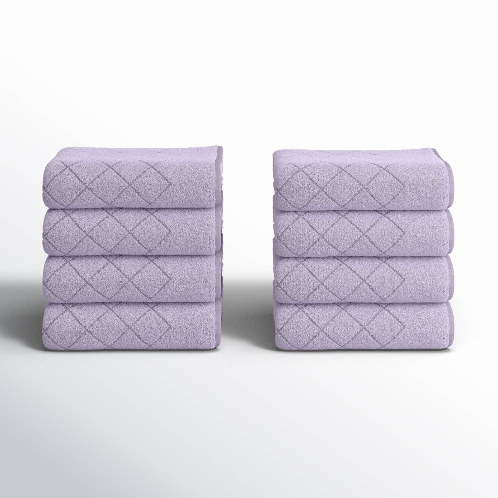 Estevan Geometric Turkish Cotton Wash Towels, Lilac