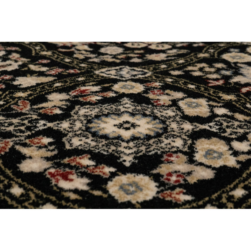 Tapis noir en laine evans Cirro, Tapis de couloir 2 pi 9 po x 8 pi 2 po