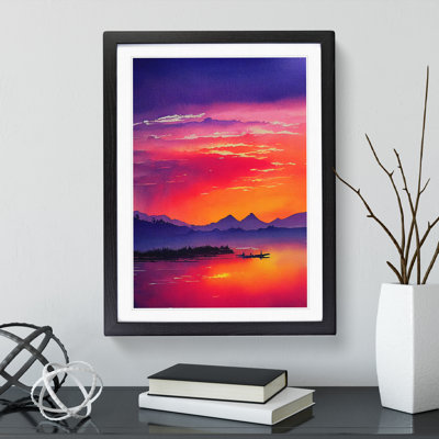Sunset Over Mountains - Single Picture Frame Painting