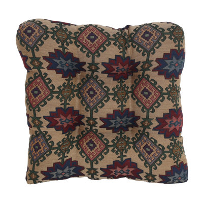 19-Inch Square Tapestry Tufted Dining Chair Cushion