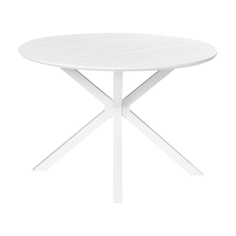 Round Metal Base Dining Table, White