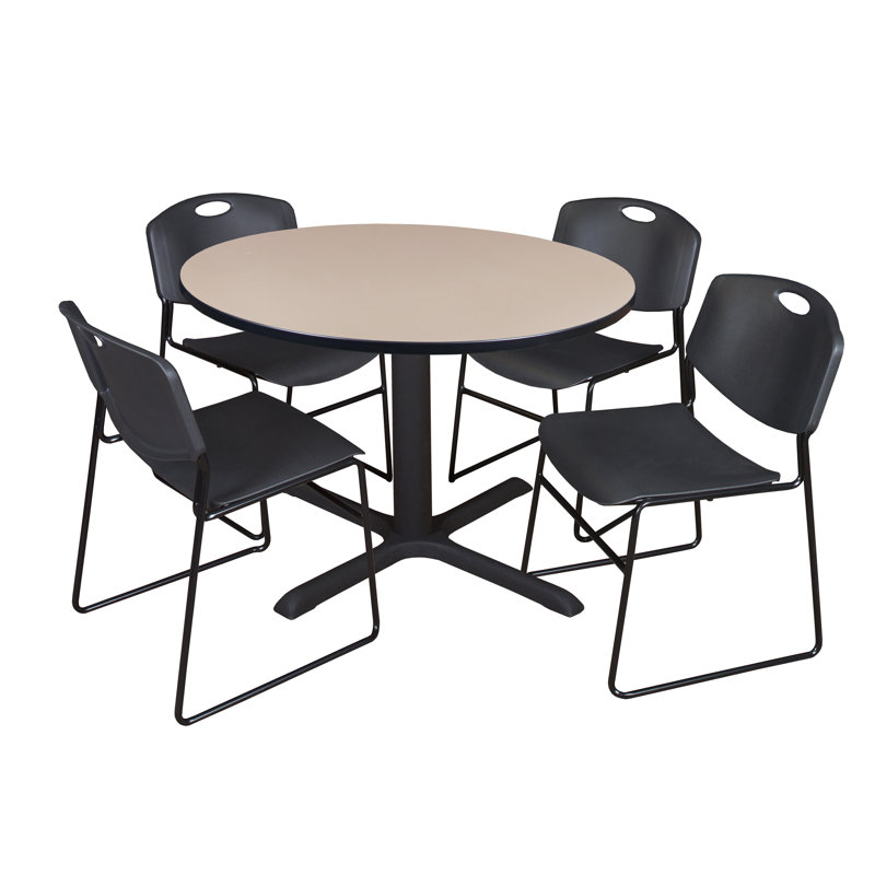 Neyland Cain Dining Table, Noir, H 29 po x l 48 po x P 48 po, Acajou