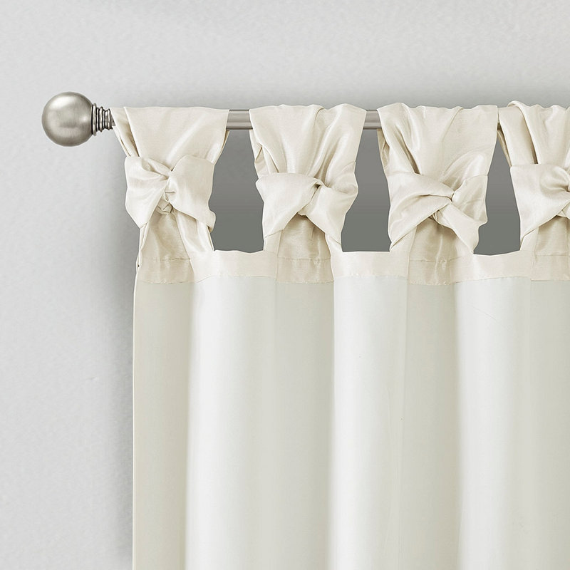 Panneau de rideau de fenêtre Twist Tab, Blanc, L 50,06 po x L 84,04 po