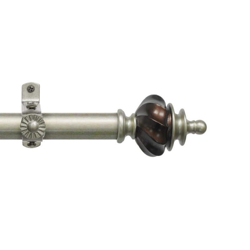 Ensemble de tringle à rideaux et quincaillerie décorative Ellzey, 48 po - l 86 po