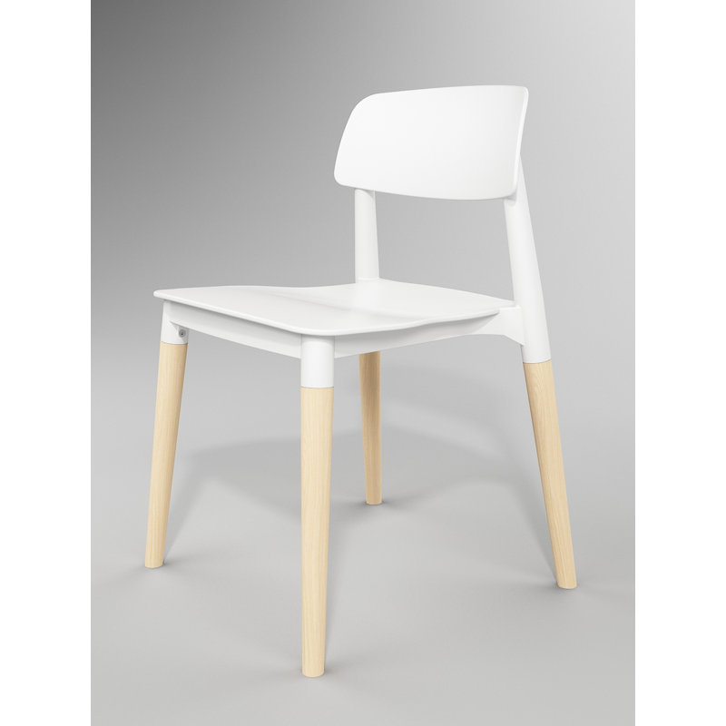 Bakker 17.25'' H Stacking Side Chair, White