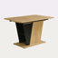 Table de salle à manger extensible de 61,81 po (46,46 po) avec rangement intégré, table en bois moderne avec structure en métal robuste et base en panneau de fibres à densité moyenne, plateau de table réglable pour la maison, la salle à manger et -111286414