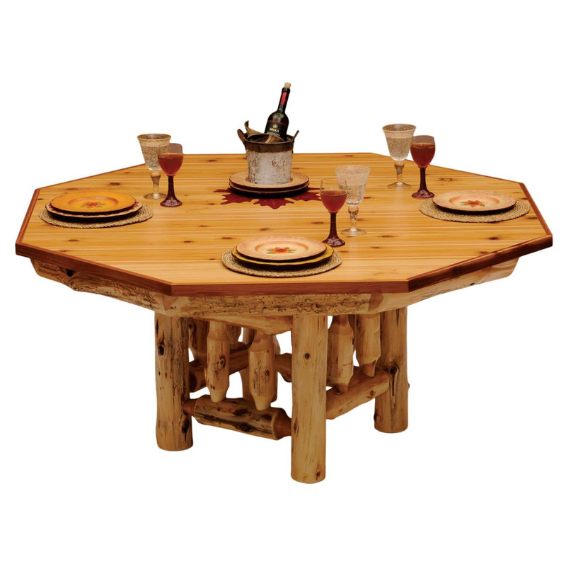Fireside Lodge Cedar Log Poker Table Cover - Eight Sided - Natural - Standard, Standard