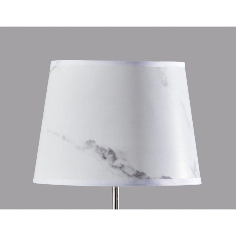 Lampe de table blanche / en acier brossé 18,5 po Abigayle