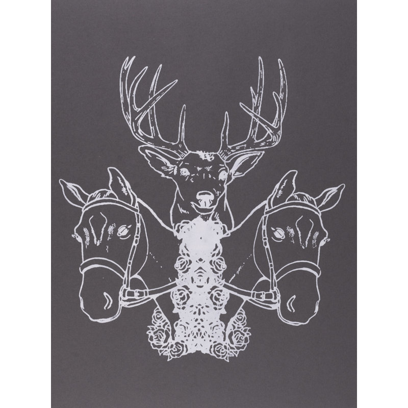 Two Horses And A Deer Print by Jphono 1, Wrapped Canvas, 32" H x 24" W
