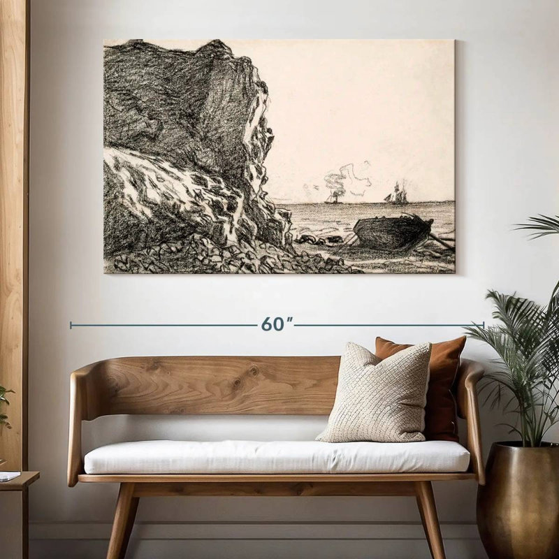 Gillard Falaises et mer Sainte-Adresse 1864, H 34 po x l 51 po