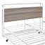 Structure de lit double en métal blanc avec lit gigogne, support d'interface et lattes. Maîtrise. Aucun sommier tapissier requis pour le lit gigogne de la chambre à coucher. Finition. Prise en charge. Attrait rustique moderne. Stable, requis. Extra-2142833554