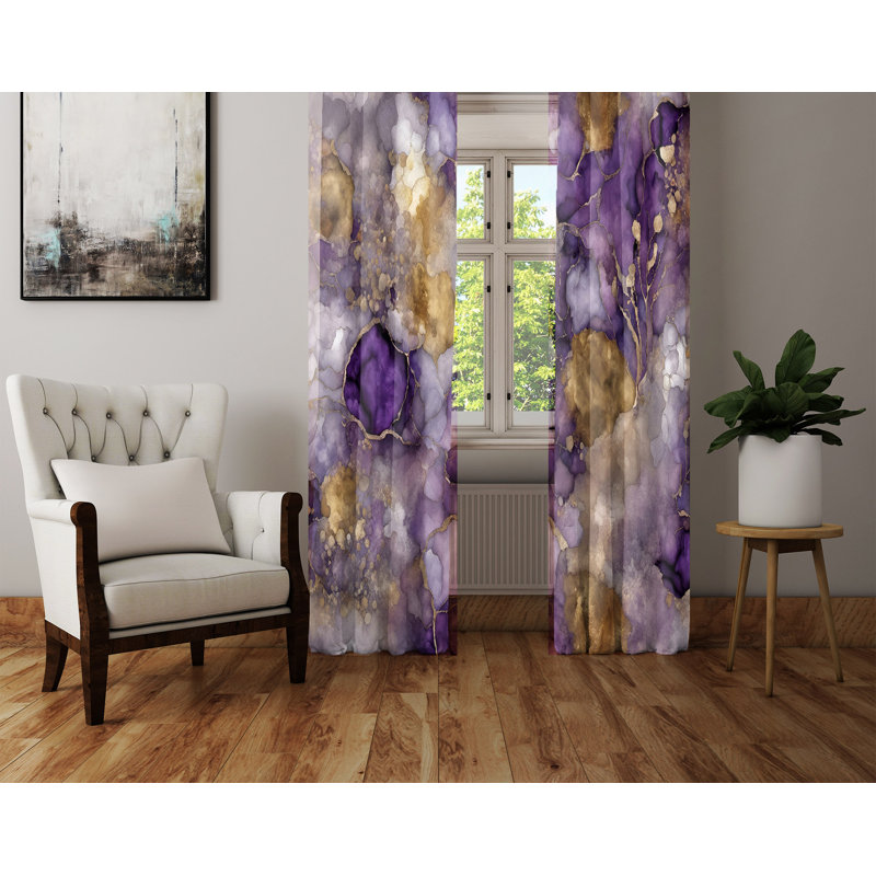 Paire de rideaux semi-transparents en polyester Aretin, L 20 po x L 52 po
