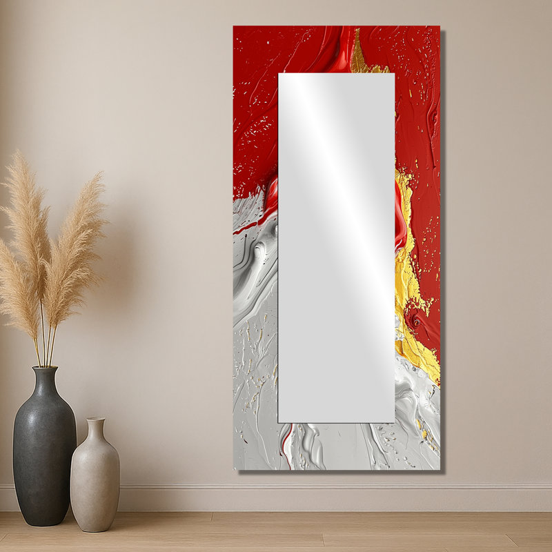 Chaos Harmony Of Sunrise Paint II - Fractals Mirror Wall Decor - imprimé sur métal, 28 po x 60 po