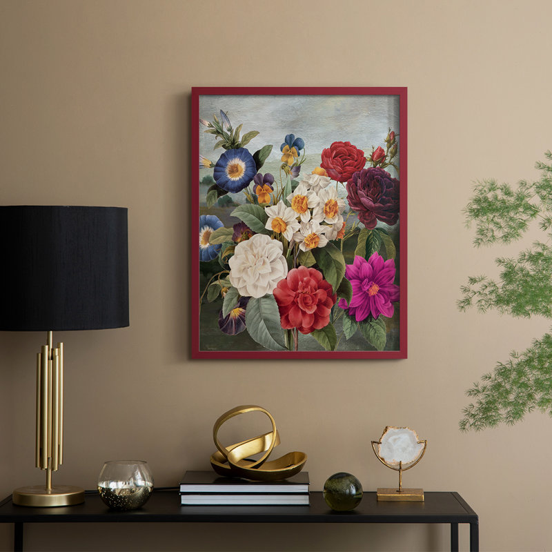 «Botanical Landscape I», reproduction encadrée - bois massif, H 11 po x l 9 po, Red