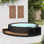 Rotin de spa vidaXL noir en polyester et bois naturel 124 x 289 x 56 cm