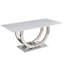 Table de salle à manger 69,30 pouces rectangulaire avec motif en marbre, conception simple et moderne, pieds en acier inoxydable, idéale pour 4 à 6 personnes