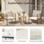 Ensemble de conversation pour 2 personnes avec chaises en corde tissée et table d'appoint