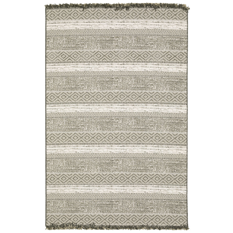 Rayfe Geometric Indoor / Outdoor Rug, Rectangle 7'10" x 10'
