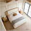 Structure de lit plateforme tapissier avec tête de lit en bois allongée, lit moderne avec base en bois-85189173-85189175