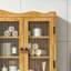 Armoire murale 39,37 "à 4 portes rétro, avec deux niveaux d'espace de rangement et un support à crochets ouverts, convient aux salles de bain, cuisines, salles à manger, naturel-1029466737
