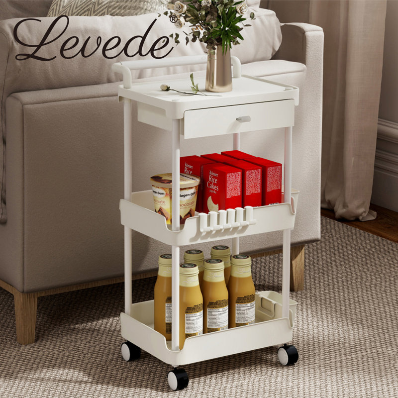 Metal Bar Cart, White