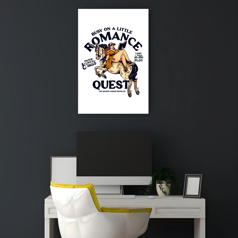 «Romance Quest Bookish Smut Reader Gift», art rétro rétro cheval, H 18 po x l 12 po
