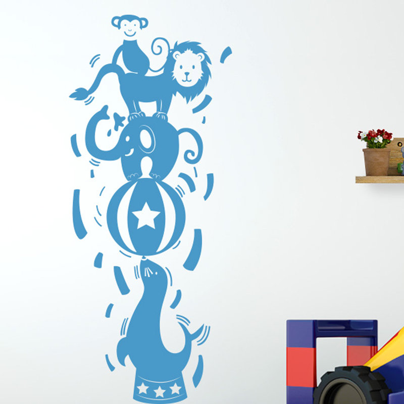 Animals Wall Decal, Blue