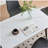 Large Rectangular Table with Strong Metal Base Modern Stone Dining Table For Kitchen 1.4M