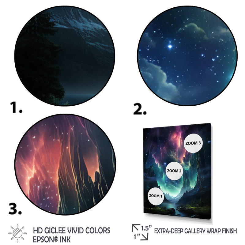 «Hayde Aurora Borealis Dancing Lights VI», reproduction sur toile, H 20 po x l 12 po x P 1 po, Toile tendue