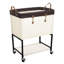 Chariot à linge, panier roulant à 2 niveaux avec roulettes, 29 gal (beige)