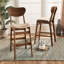 Upholstered Counter Stool with Solid Wood Frame-498637076