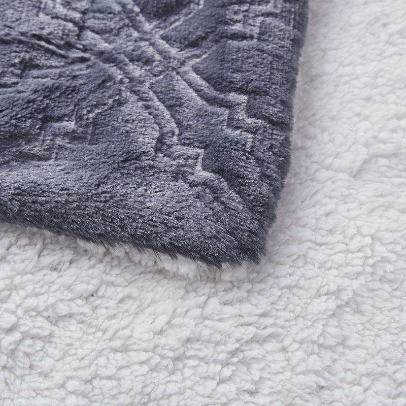 Jeté en fausse fourrure Sherpa Diamond Trellis, l 50 po x L 60 po