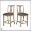 Ensemble de salle à manger rustique 5 pièces blanc antique avec table à hauteur de comptoir et tablette, chaises hautes uniques pour petits espaces