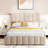 Upholstered Platform Bed In Beige With Ample Storage Space Dependable Hydraulic Option