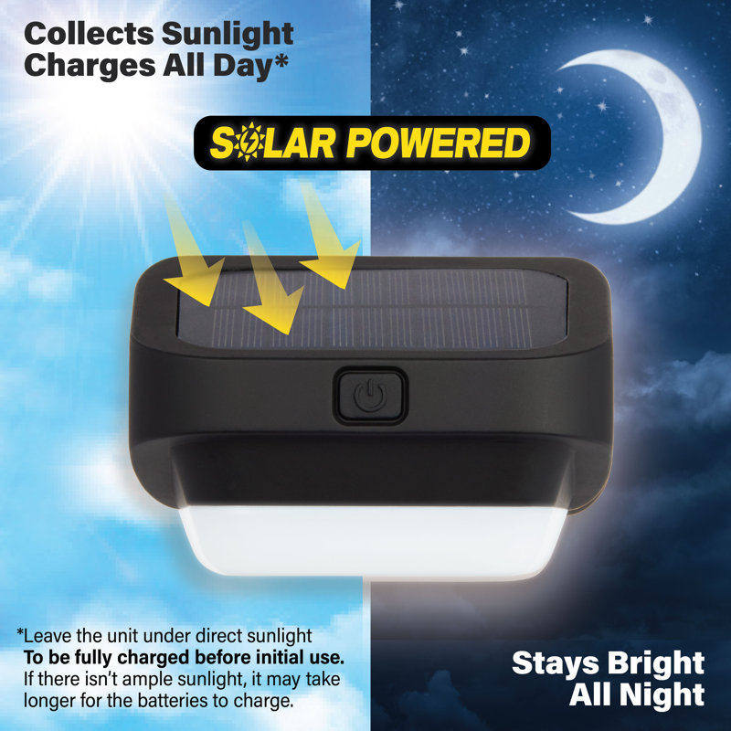 Bell+Howell Solar Deck Fence Lights With Color Changing Mode Feature, Wireless Auto On/off Shut Off