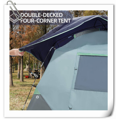 Camping Tents 2/4/6 Person Waterproof Quick Easy Setup Folding Outdoor Backpacking Tents Family Hiking