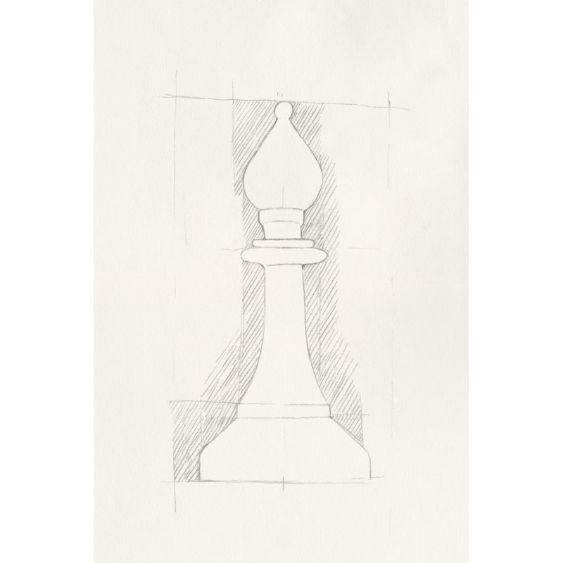 Chess Set Sketch VI by Emma Caroline - Wrapped Canvas Print, 91cm H x 61cm W