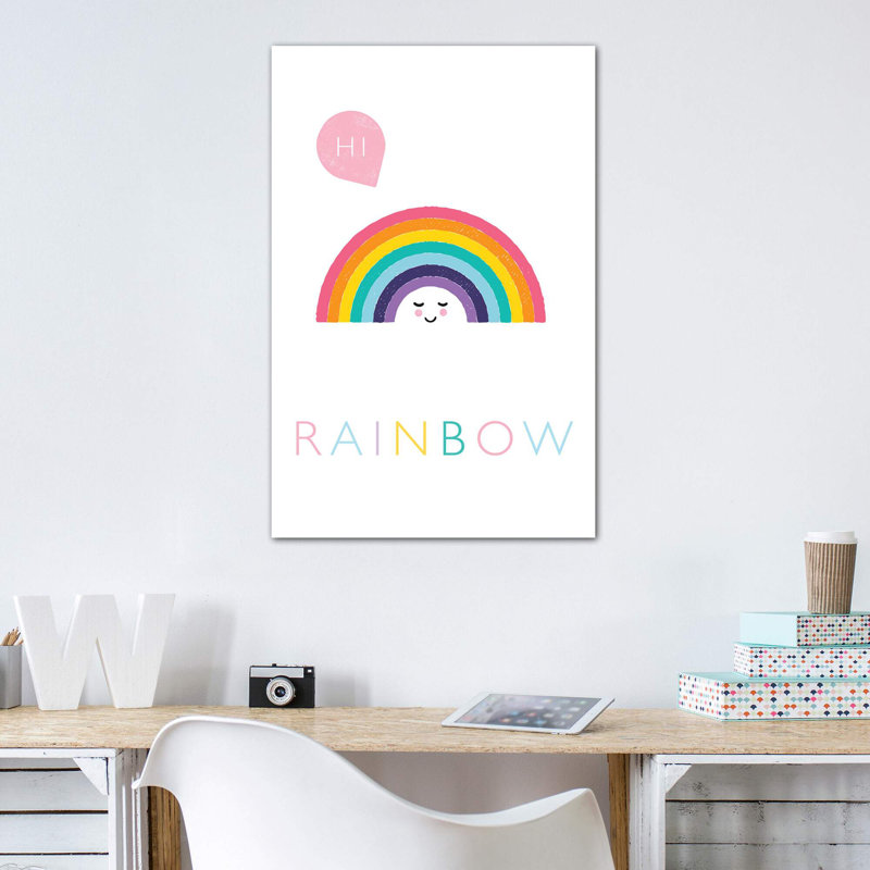 Rainbow - impression d'art graphique, H 26 po x l 18 po x 1,5 po, Pas de tapis, Toile tendue
