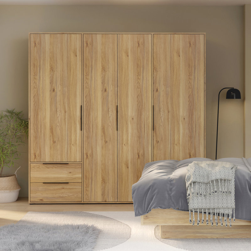 Tasharra 4 Door Manufactured Wood Wardrobe