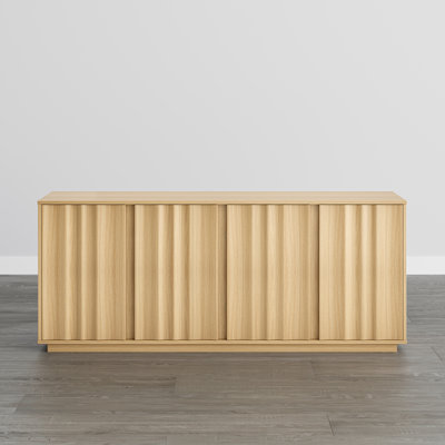 63''W Modern Fluted Sideboard with Adjustable Shelves