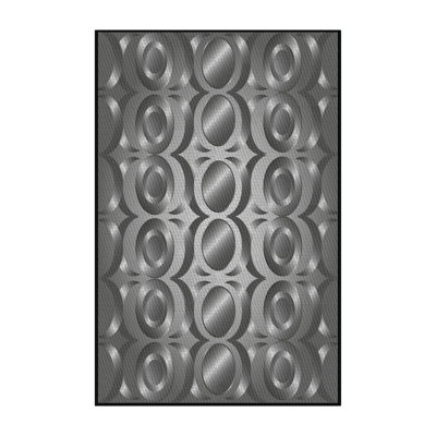 Tapis gris/noir tissé à la machine