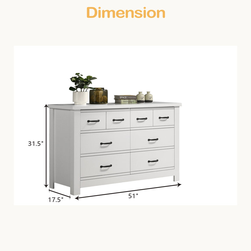 Commode 6 tiroirs 51 po