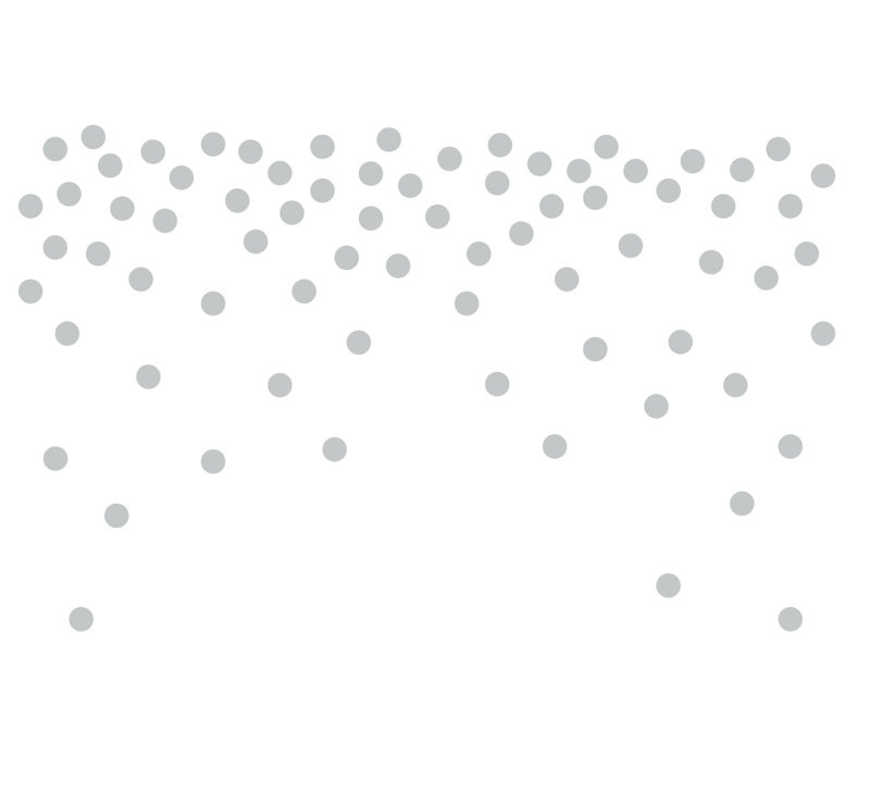 Adhésif décoratif à pois, H 48 po x l 78 po x P 0,01 po, Gris clair