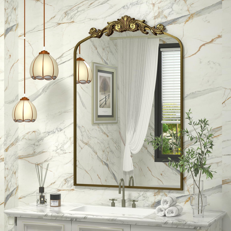 Miroir mural Wooster,  36 po x 24 po, Or brossé