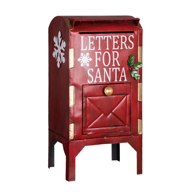 Transpac Metal 21 in. Red Christmas Letters For Santa Mailbox Décor