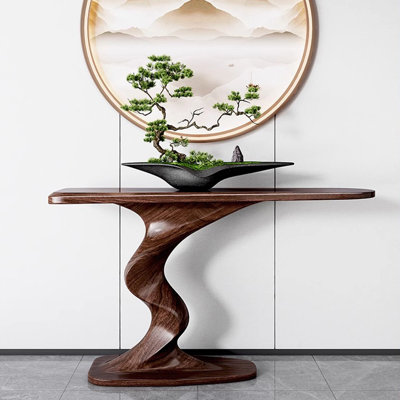 Retro simple brown console table.