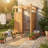 84'' H X 66'' W X 66'' D Outdoor Cedar Shower Room With Lockable Door For Poolside & Backyard