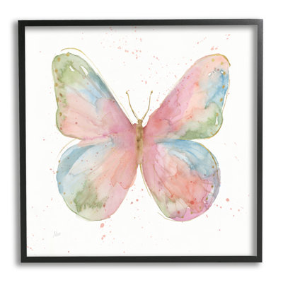 " Children's Spring Butterfly Abstract Watercolor Pattern Wings " Graphic Art Print